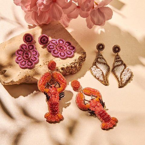 Beaded Earring - Purple Hues-Nook & Cranny Gift Store-2019 National Gift Store Of The Year-Ireland-Gift Shop