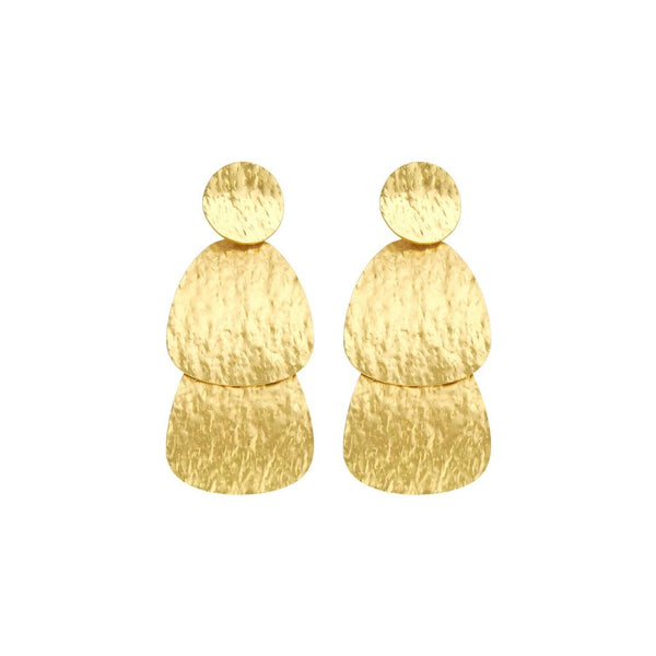 Hammered Rustic Earrings - Gold Style-Nook & Cranny Gift Store-2019 National Gift Store Of The Year-Ireland-Gift Shop