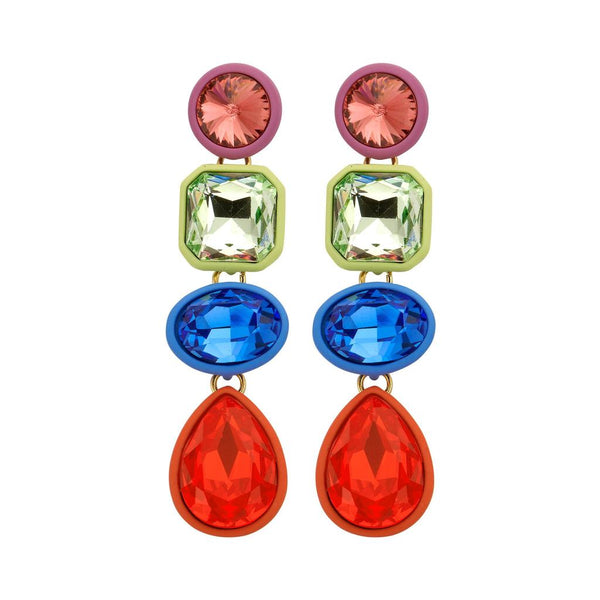 Multicolour Crystal Stone Earrings - Red Teardrop-Nook & Cranny Gift Store-2019 National Gift Store Of The Year-Ireland-Gift Shop