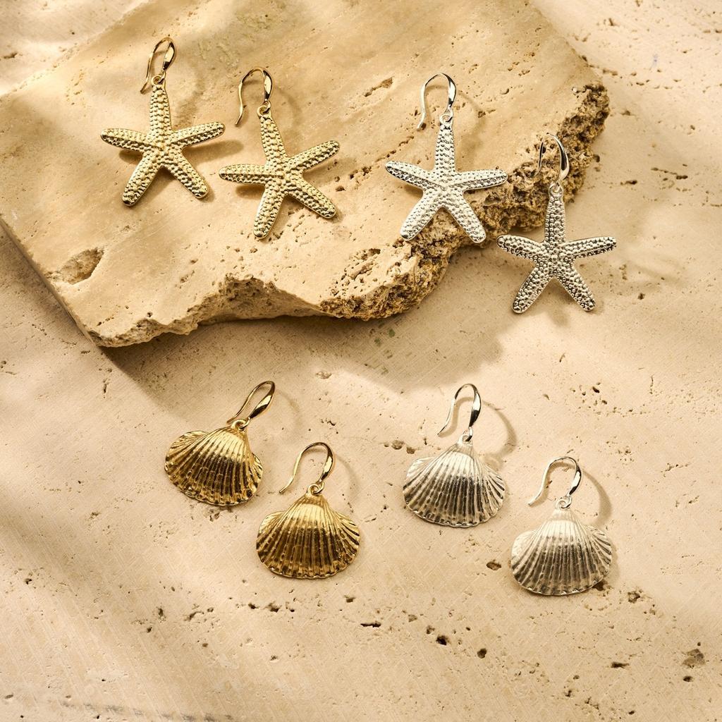 Starfish Shaped Earrings - Silver Style-Nook & Cranny Gift Store-2019 National Gift Store Of The Year-Ireland-Gift Shop