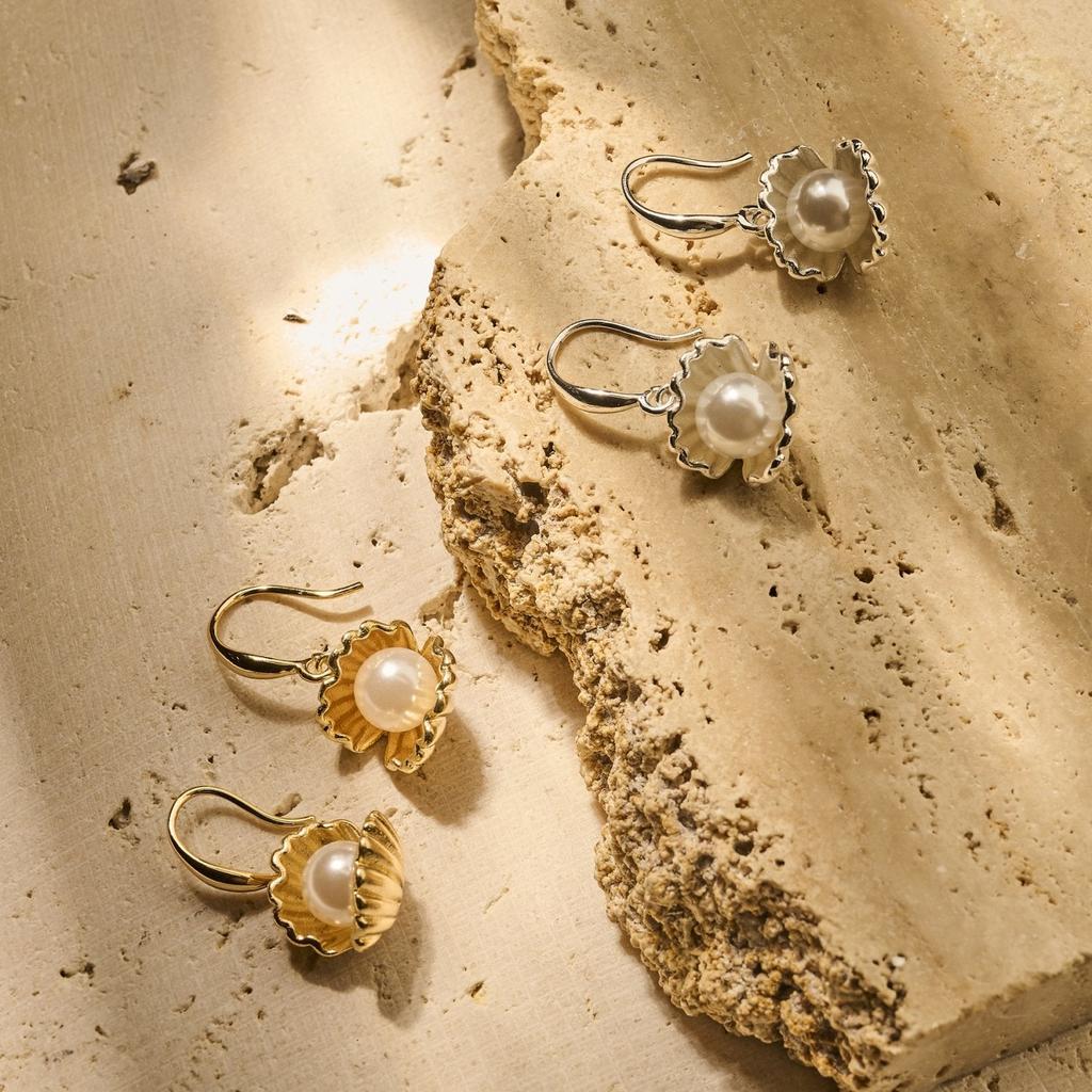 Pearl in Shell Earrings - Gold Style-Nook & Cranny Gift Store-2019 National Gift Store Of The Year-Ireland-Gift Shop