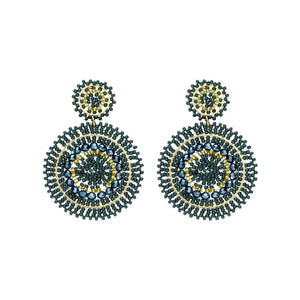 Willow Circle Beaded Earring - Forest Green-Nook & Cranny Gift Store-2019 National Gift Store Of The Year-Ireland-Gift Shop