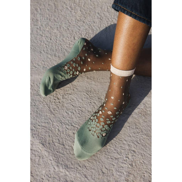 Nakameguro Champagne • Transparent polka dot socks: 39/41