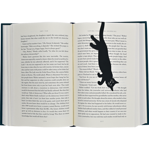 Curious Cat 'Hanging' Metal Bookmark-Nook & Cranny Gift Store-2019 National Gift Store Of The Year-Ireland-Gift Shop