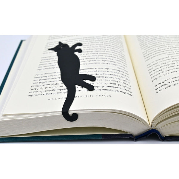 Curious Cat 'Hanging' Metal Bookmark-Nook & Cranny Gift Store-2019 National Gift Store Of The Year-Ireland-Gift Shop
