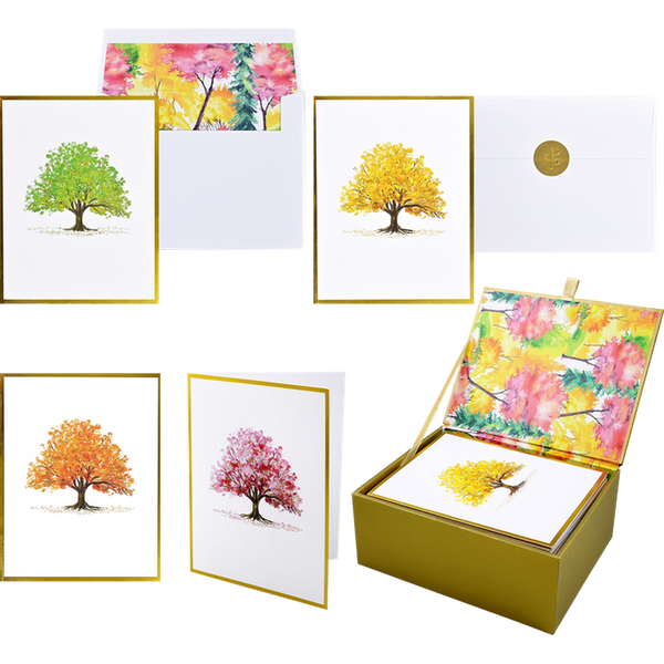 Premium Stationery Note Cards - Watercolour Trees-Nook & Cranny Gift Store-2019 National Gift Store Of The Year-Ireland-Gift Shop