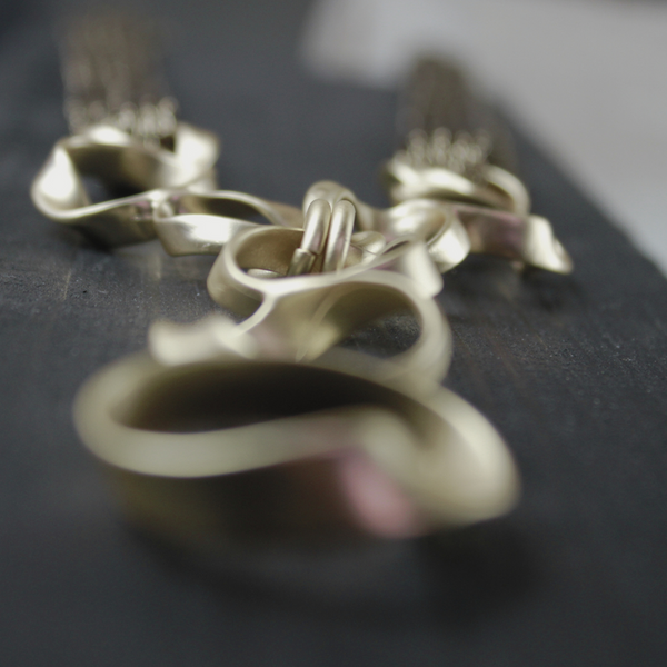 Anastazia Long Knitted Fluid Necklace - Gold-Nook & Cranny Gift Store-2019 National Gift Store Of The Year-Ireland-Gift Shop