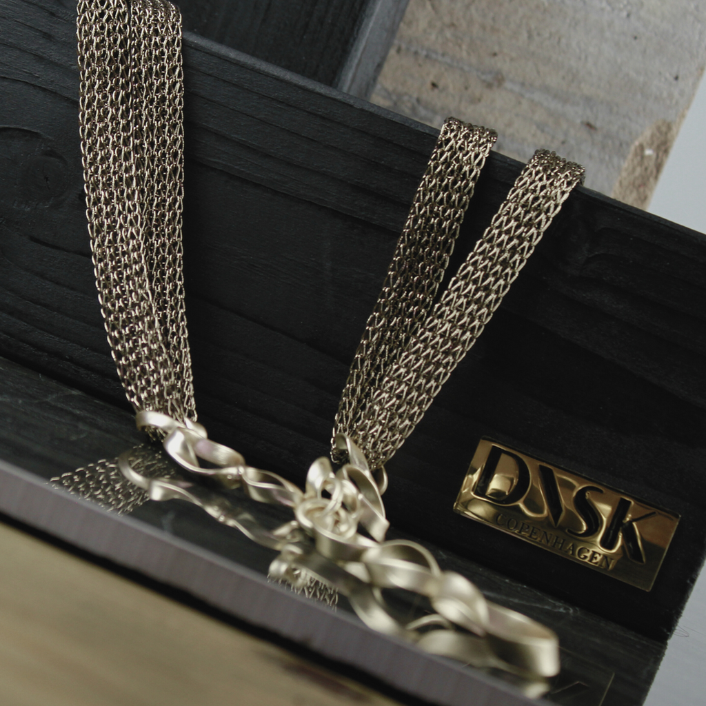 Anastazia Long Knitted Fluid Necklace - Gold-Nook & Cranny Gift Store-2019 National Gift Store Of The Year-Ireland-Gift Shop