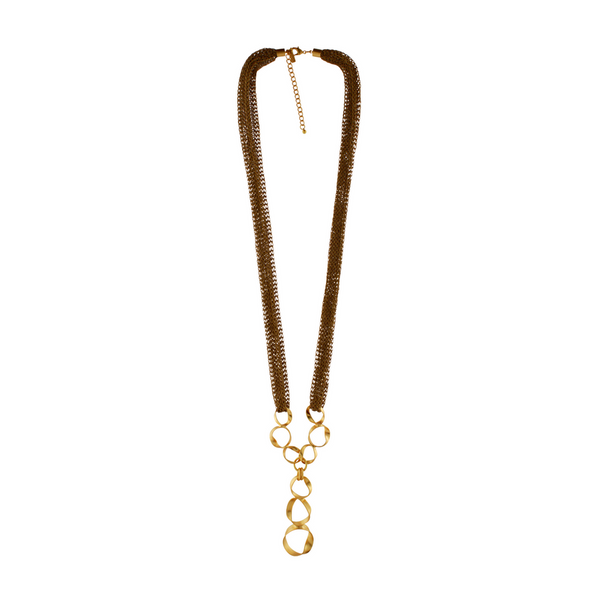 Anastazia Long Knitted Fluid Necklace - Gold-Nook & Cranny Gift Store-2019 National Gift Store Of The Year-Ireland-Gift Shop