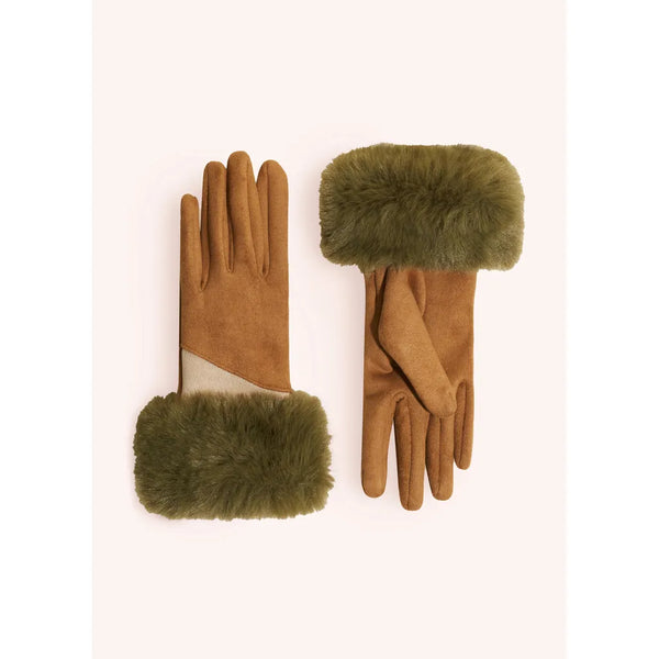 Bettina Two-tone Faux Suede Gloves - Sand-Nook & Cranny Gift Store-2019 National Gift Store Of The Year-Ireland-Gift Shop