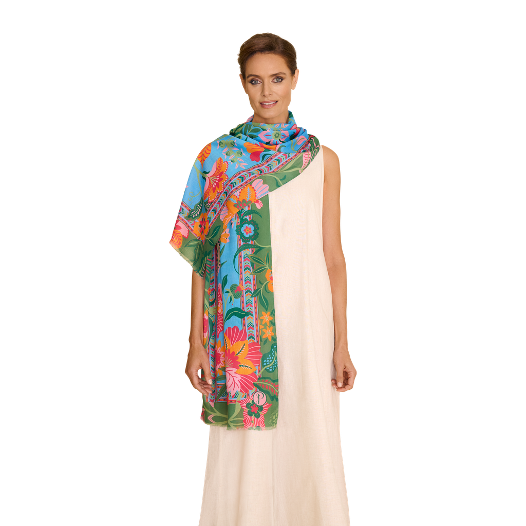 Folky Floral Cotton Scarf-Nook & Cranny Gift Store-2019 National Gift Store Of The Year-Ireland-Gift Shop