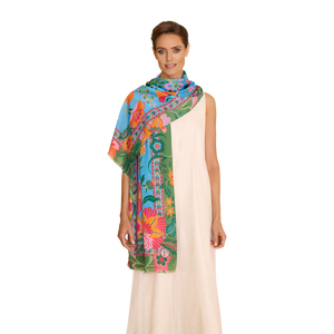 Folky Floral Cotton Scarf-Nook & Cranny Gift Store-2019 National Gift Store Of The Year-Ireland-Gift Shop