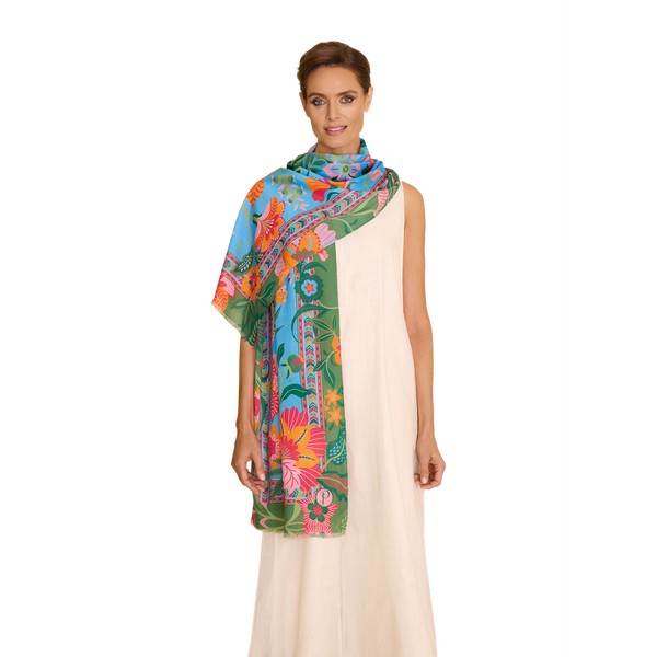 Folky Floral Cotton Scarf-Nook & Cranny Gift Store-2019 National Gift Store Of The Year-Ireland-Gift Shop