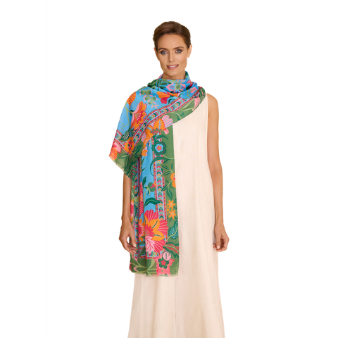 Folky Floral Cotton Scarf-Nook & Cranny Gift Store-2019 National Gift Store Of The Year-Ireland-Gift Shop