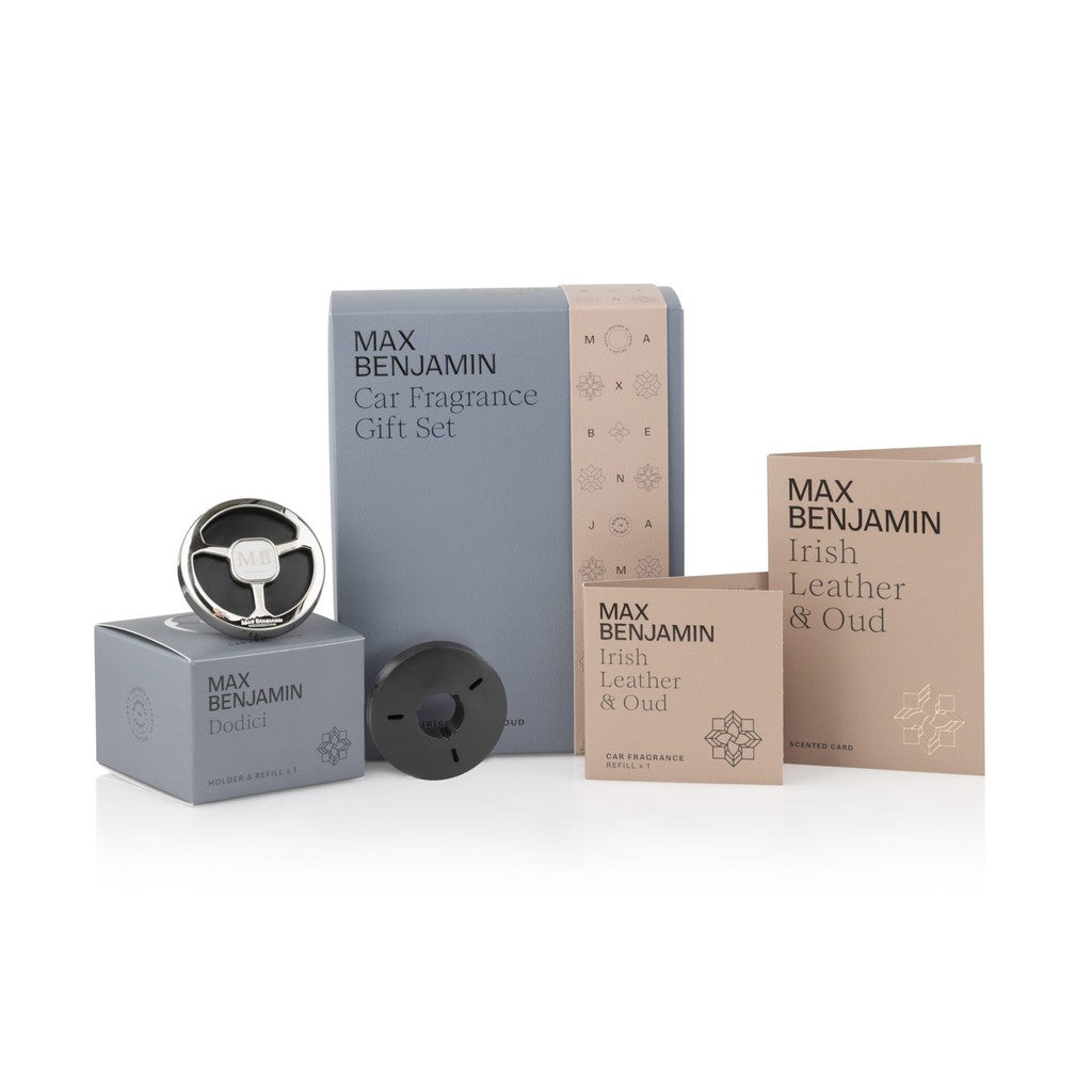 Max Benjamin - Car Fragnance Gift Set (Dodici / Irish Leather & Oud-Nook & Cranny Gift Store-2019 National Gift Store Of The Year-Ireland-Gift Shop