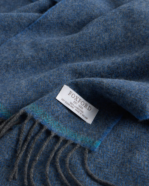 100% Lambswool Scarf by Foxford - Cornish Blue-Nook & Cranny Gift Store-2019 National Gift Store Of The Year-Ireland-Gift Shop