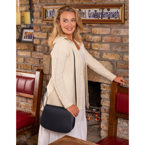Luxury Irish Soft Leather - Saddle Bag (Navy)
