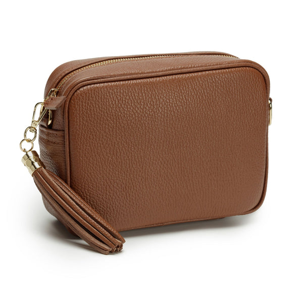 Elie Beaumont Cross Body Italian Leather Bag - (Dark Tan)-Nook & Cranny Gift Store-2019 National Gift Store Of The Year-Ireland-Gift Shop