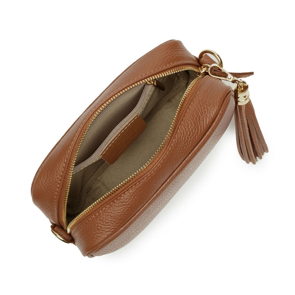Elie Beaumont Cross Body Italian Leather Bag - (Dark Tan)-Nook & Cranny Gift Store-2019 National Gift Store Of The Year-Ireland-Gift Shop