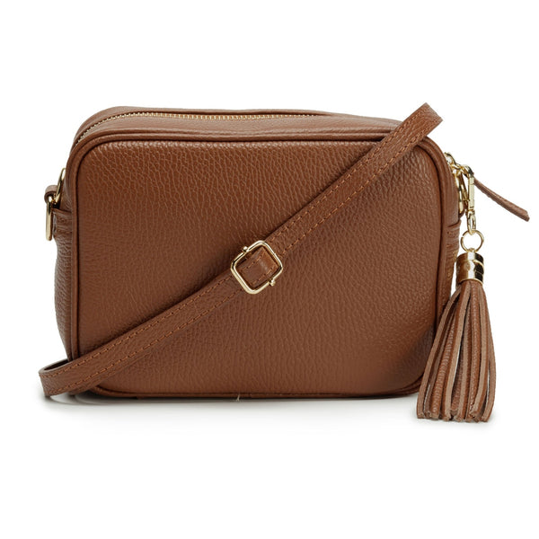 Elie Beaumont Cross Body Italian Leather Bag - (Dark Tan)-Nook & Cranny Gift Store-2019 National Gift Store Of The Year-Ireland-Gift Shop
