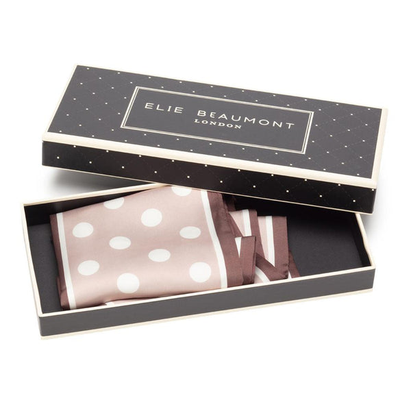 Cappucino Polka Dot Vegan Silk Foulard