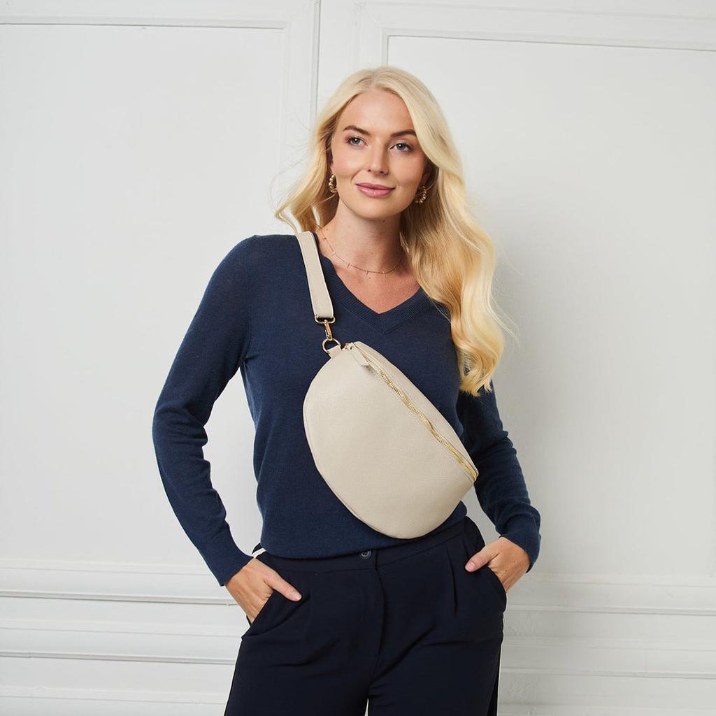 Elie Beaumont Sling Italian Leather Bag - Stone-Nook & Cranny Gift Store-2019 National Gift Store Of The Year-Ireland-Gift Shop