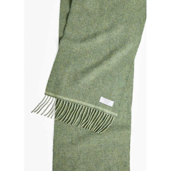 100% Lambswool Scarf by Foxford - Green Herringbone-Nook & Cranny Gift Store-2019 National Gift Store Of The Year-Ireland-Gift Shop