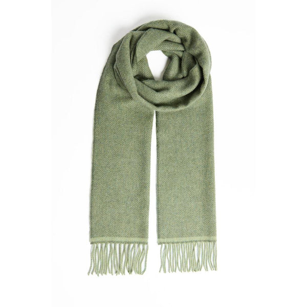 100% Lambswool Scarf by Foxford - Green Herringbone-Nook & Cranny Gift Store-2019 National Gift Store Of The Year-Ireland-Gift Shop