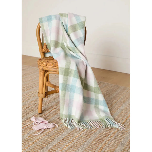 Foxford Baby Blanket - Pastel Check-Nook & Cranny Gift Store-2019 National Gift Store Of The Year-Ireland-Gift Shop