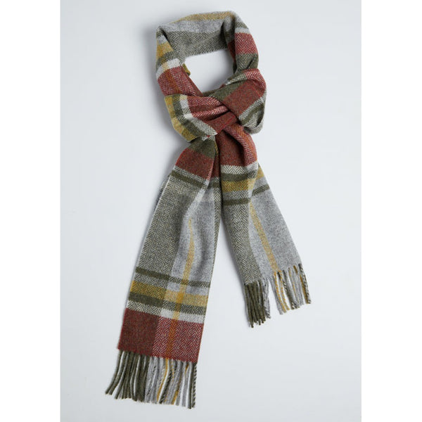 Foxford 100% Lambswool Scarf - Rust & Green Tartan-Nook & Cranny Gift Store-2019 National Gift Store Of The Year-Ireland-Gift Shop