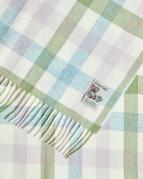 Foxford Baby Blanket - Pastel Check-Nook & Cranny Gift Store-2019 National Gift Store Of The Year-Ireland-Gift Shop