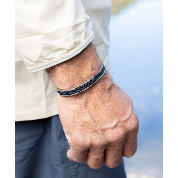 Navarch Bangle Bracelet - Navy / Silver-Nook & Cranny Gift Store-2019 National Gift Store Of The Year-Ireland-Gift Shop