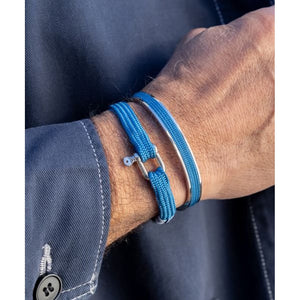 Navarch Bangle Bracelet - Ocean Blue / Silver-Nook & Cranny Gift Store-2019 National Gift Store Of The Year-Ireland-Gift Shop