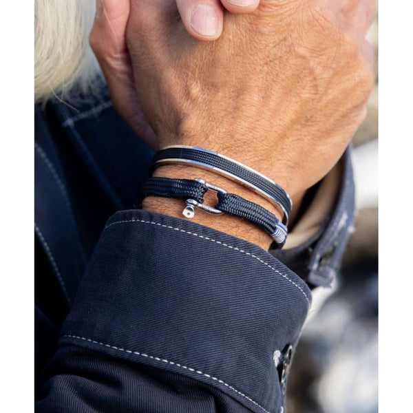 Navarch Bangle Bracelet - Navy / Silver-Nook & Cranny Gift Store-2019 National Gift Store Of The Year-Ireland-Gift Shop
