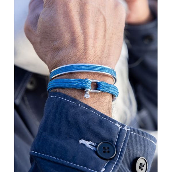 Navarch Bangle Bracelet - Ocean Blue / Silver-Nook & Cranny Gift Store-2019 National Gift Store Of The Year-Ireland-Gift Shop