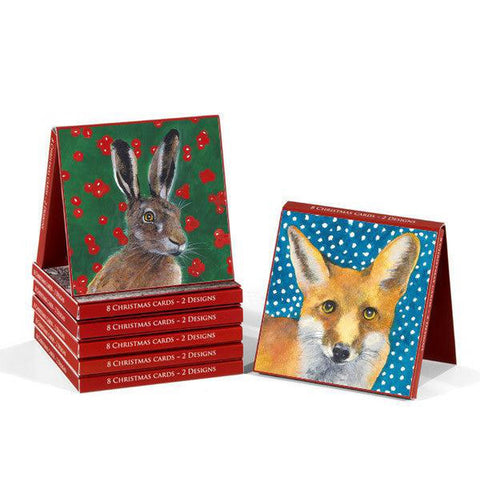 Fox and Hare (Pack of 8) - Irish Made Christmas Cards-Nook & Cranny Gift Store-2019 National Gift Store Of The Year-Ireland-Gift Shop