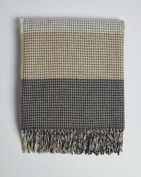 Luxurious Foxford Cashmere Throw - Grey Bone & Sand-Nook & Cranny Gift Store-2019 National Gift Store Of The Year-Ireland-Gift Shop