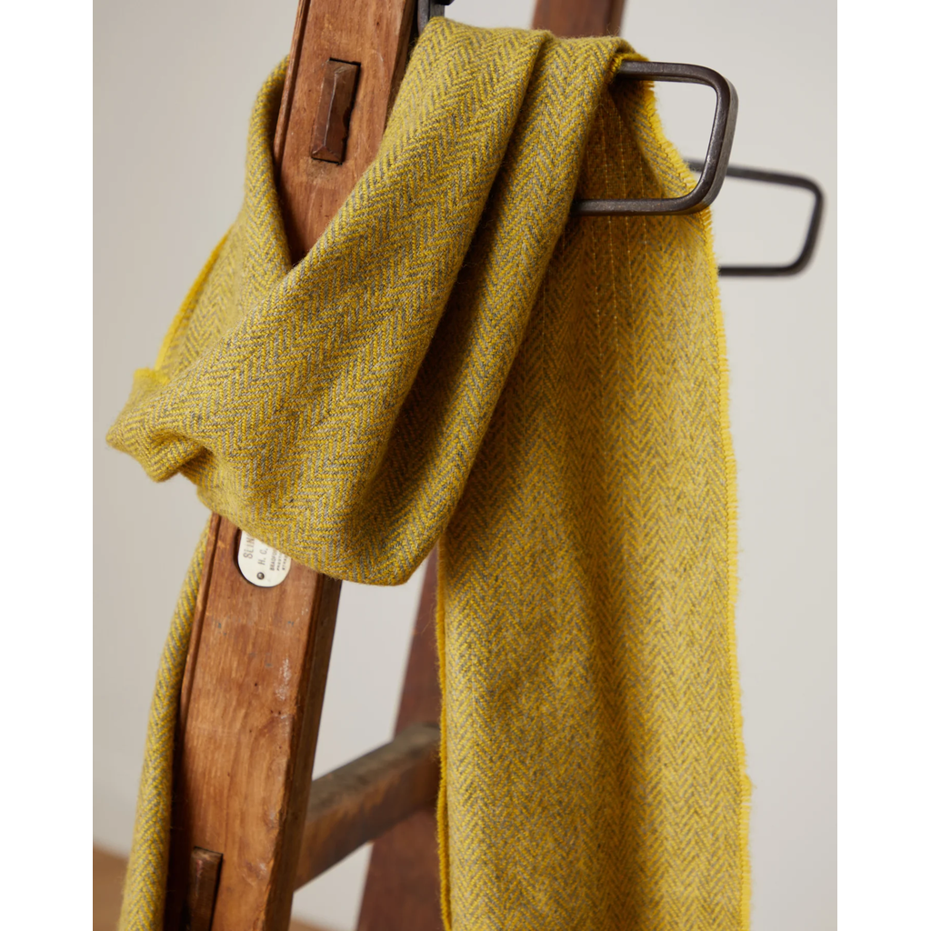 Foxford 100% Lambswool Scarf - Gold Herringbone-Nook & Cranny Gift Store-2019 National Gift Store Of The Year-Ireland-Gift Shop