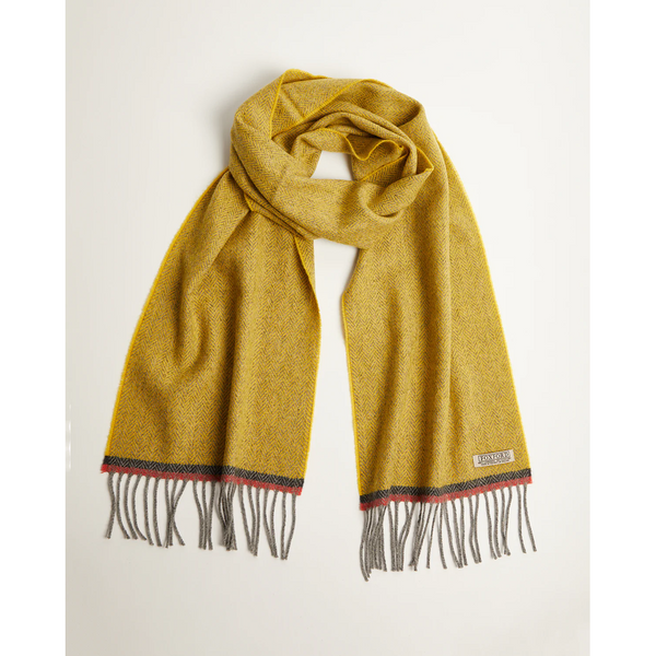 Foxford 100% Lambswool Scarf - Gold Herringbone-Nook & Cranny Gift Store-2019 National Gift Store Of The Year-Ireland-Gift Shop