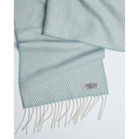 Foxford Scarf - Sage & White Wool / Cashmere-Nook & Cranny Gift Store-2019 National Gift Store Of The Year-Ireland-Gift Shop