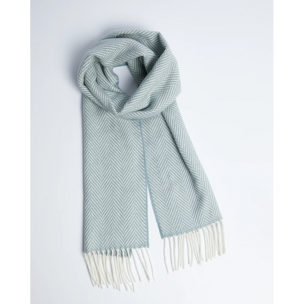 Foxford Scarf - Sage & White Wool / Cashmere-Nook & Cranny Gift Store-2019 National Gift Store Of The Year-Ireland-Gift Shop