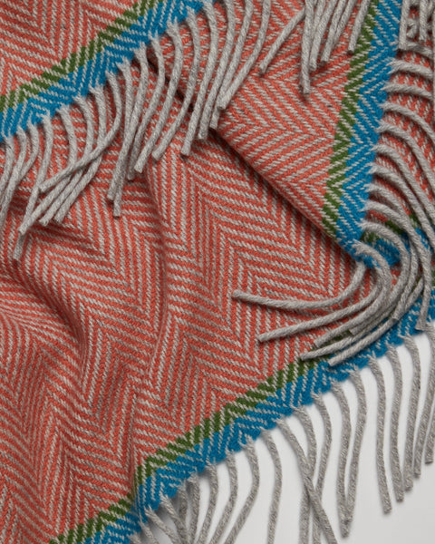 Foxford Cashmere Throw - Terracotta Soft Herringbone-Nook & Cranny Gift Store-2019 National Gift Store Of The Year-Ireland-Gift Shop