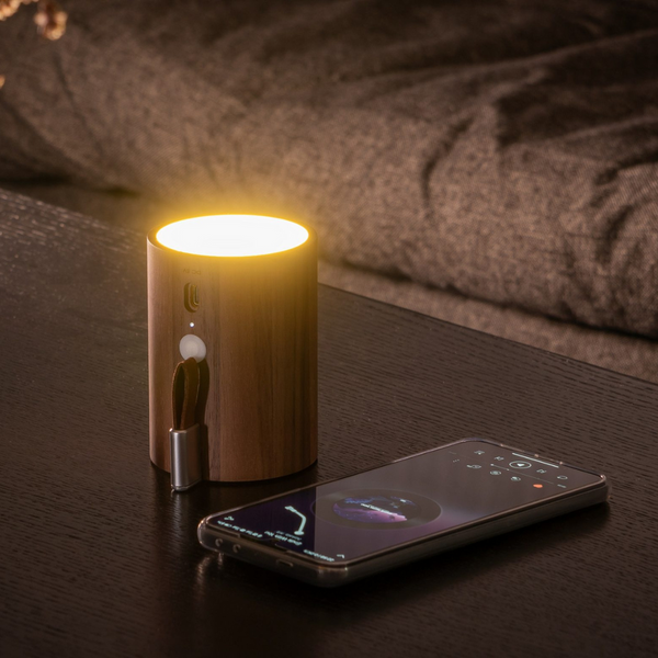 Drum Light Bluetooth Speaker - Walnut Wood-Nook & Cranny Gift Store-2019 National Gift Store Of The Year-Ireland-Gift Shop