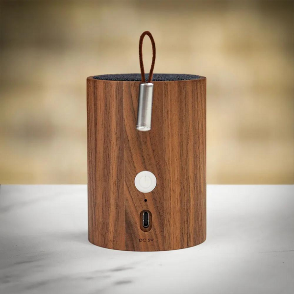 Drum Light Bluetooth Speaker - Walnut Wood-Nook & Cranny Gift Store-2019 National Gift Store Of The Year-Ireland-Gift Shop