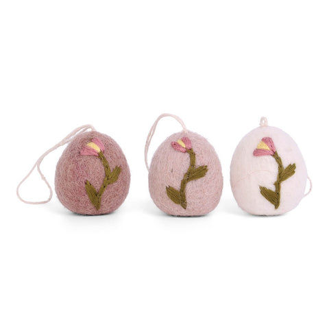 Set of 3 Felt Easter Eggs with Tulip Design-Nook & Cranny Gift Store-2019 National Gift Store Of The Year-Ireland-Gift Shop