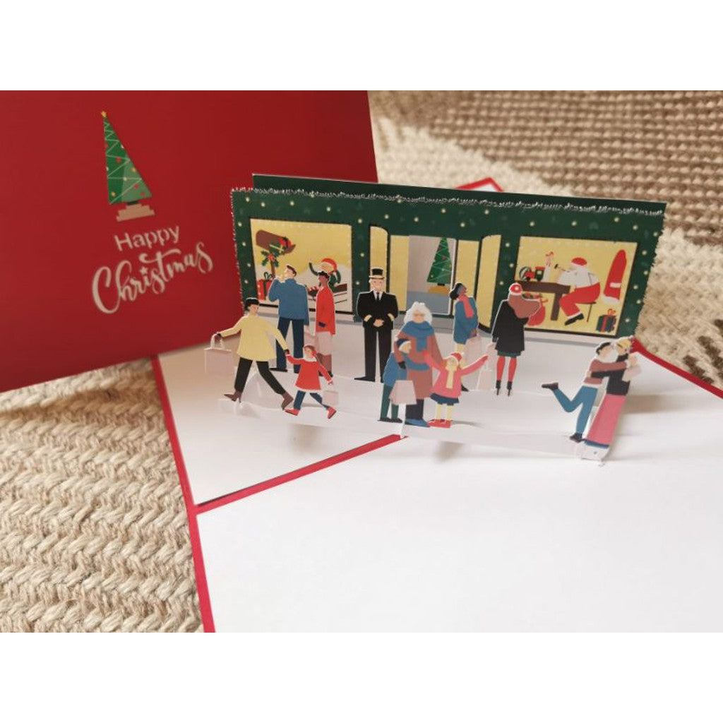 3d Pop up Card - Christmas Shopping-Nook & Cranny Gift Store-2019 National Gift Store Of The Year-Ireland-Gift Shop