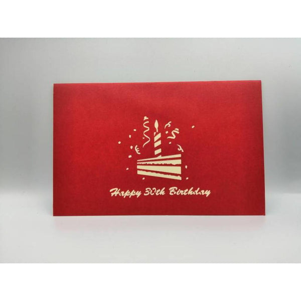 3d Pop up Card - 30th (Slice of Cake)-Nook & Cranny Gift Store-2019 National Gift Store Of The Year-Ireland-Gift Shop