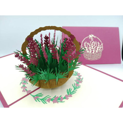 3d Pop up Card - Lavender Basket-Nook & Cranny Gift Store-2019 National Gift Store Of The Year-Ireland-Gift Shop