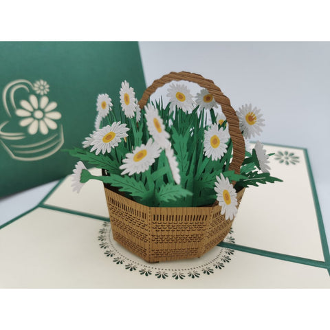 3d Pop up Card - Daisy Basket-Nook & Cranny Gift Store-2019 National Gift Store Of The Year-Ireland-Gift Shop