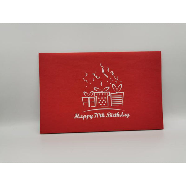 3d Pop up Card - 70th (Presents)-Nook & Cranny Gift Store-2019 National Gift Store Of The Year-Ireland-Gift Shop